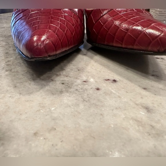 Burberry red crocodile heels size 36 - Picture 4 of 8